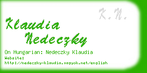 klaudia nedeczky business card